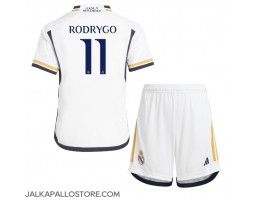 Real Madrid Rodrygo Goes #11 Kotipaita Lapsille 2023-24 Lyhythihainen (+ shortsit)
